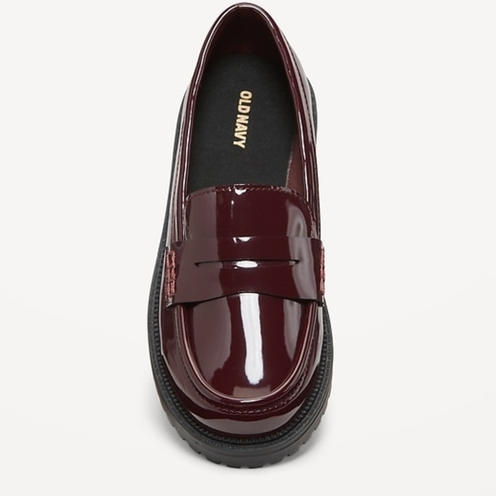 Old Navy Faux Leather Burgundy Loafers